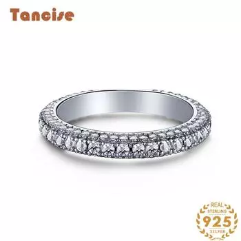 Танцизное женское классическое кольцо из стерлингового серебра 925 пробы с цирконом, женские ювелирные изделия, свадебное обещание, подарок для вечеринки 5 серебряный