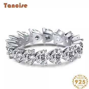 Танцизное женское классическое кольцо из стерлингового серебра 925 пробы с цирконом, женские ювелирные изделия, свадебное обещание, подарок для вечеринки 5 серебряный