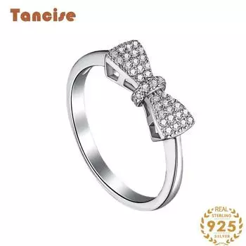Танцизное женское классическое кольцо из стерлингового серебра 925 пробы с цирконом, женские ювелирные изделия, свадебное обещание, подарок для вечеринки 5 серебряный