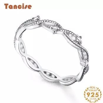 Танцизное женское классическое кольцо из стерлингового серебра 925 пробы с цирконом, женские ювелирные изделия, свадебное обещание, подарок для вечеринки 5 серебряный