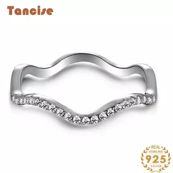 Танцизное женское классическое кольцо из стерлингового серебра 925 пробы с цирконом, женские ювелирные изделия, свадебное обещание, подарок для вечеринки 5 серебряный