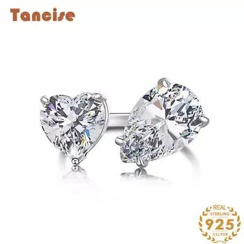 Танцизное женское классическое кольцо из стерлингового серебра 925 пробы с цирконом, женские ювелирные изделия, свадебное обещание, подарок для вечеринки 5 серебряный