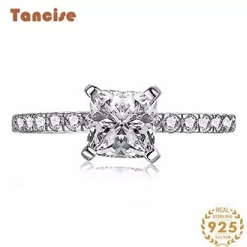 Танцизное женское классическое кольцо из стерлингового серебра 925 пробы с цирконом, женские ювелирные изделия, свадебное обещание, подарок для вечеринки 5 серебряный