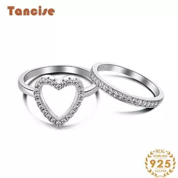 Танцизное женское классическое кольцо из стерлингового серебра 925 пробы с цирконом, женские ювелирные изделия, свадебное обещание, подарок для вечеринки 5 серебряный