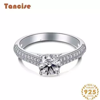 Танцизное женское классическое кольцо из стерлингового серебра 925 пробы с цирконом, женские ювелирные изделия, свадебное обещание, подарок для вечеринки 5 серебряный
