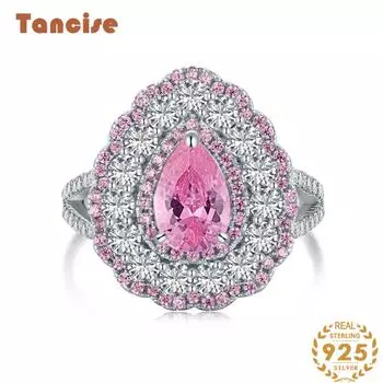 Танцизное женское классическое кольцо из стерлингового серебра 925 пробы с цирконом, женские ювелирные изделия, свадебное обещание, подарок для вечеринки 5 серебряный