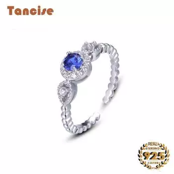 Танцизное женское классическое кольцо из стерлингового серебра 925 пробы с цирконом, женские ювелирные изделия, свадебное обещание, подарок для вечеринки Resizable