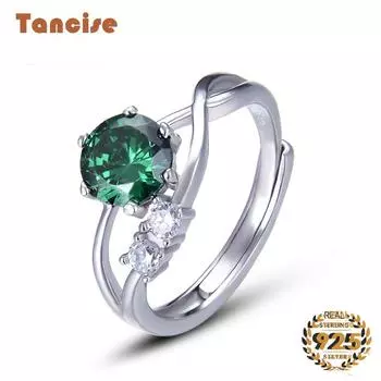 Танцизное женское классическое кольцо из стерлингового серебра 925 пробы с цирконом, женские ювелирные изделия, свадебное обещание, подарок для вечеринки Resizable