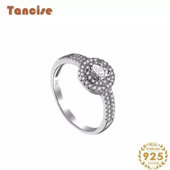 Танцизное женское классическое кольцо из стерлингового серебра 925 пробы с цирконом, женские ювелирные изделия, свадебное обещание, подарок для вечеринки 5 серебряный