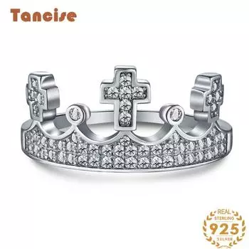 Танцизное женское классическое кольцо из стерлингового серебра 925 пробы с цирконом, женские ювелирные изделия, свадебное обещание, подарок для вечеринки 5 серебряный