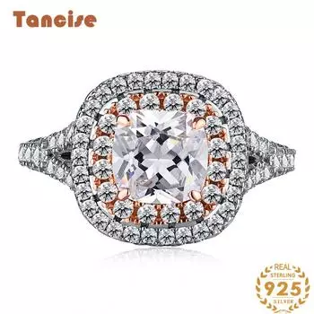 Танцизное женское классическое кольцо из стерлингового серебра 925 пробы с цирконом, женские ювелирные изделия, свадебное обещание, подарок для вечеринки 5 серебряный