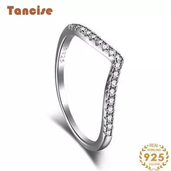 Танцизное женское классическое кольцо из стерлингового серебра 925 пробы с цирконом, женские ювелирные изделия, свадебное обещание, подарок для вечеринки 5 серебряный