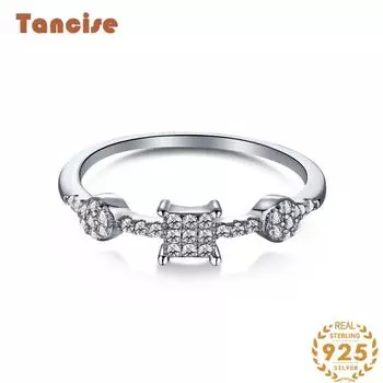Танцизное женское классическое кольцо из стерлингового серебра 925 пробы с цирконом, женские ювелирные изделия, свадебное обещание, подарок для вечеринки 5 серебряный
