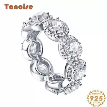 Танцизное женское классическое кольцо из стерлингового серебра 925 пробы с цирконом, женские ювелирные изделия, свадебное обещание, подарок для вечеринки 5 серебряный