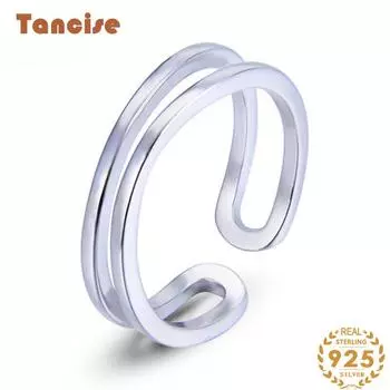 Танцизное женское классическое кольцо из стерлингового серебра 925 пробы с цирконом, женские ювелирные изделия, свадебное обещание, подарок для вечеринки Resizable серебряный