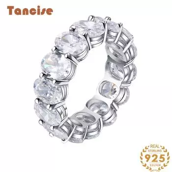 Танцизное женское классическое кольцо из стерлингового серебра 925 пробы с цирконом, женские ювелирные изделия, свадебное обещание, подарок для вечеринки 5 серебряный
