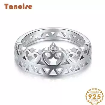 Танцизное женское классическое кольцо из стерлингового серебра 925 пробы с цирконом, женские ювелирные изделия, свадебное обещание, подарок для вечеринки 5 серебряный