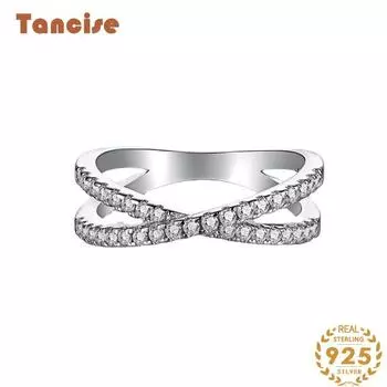 Танцизное женское классическое кольцо из стерлингового серебра 925 пробы с цирконом, женские ювелирные изделия, свадебное обещание, подарок для вечеринки 5 серебряный