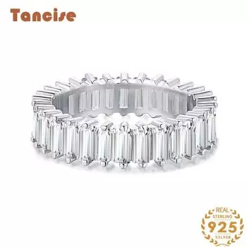 Танцизное женское классическое кольцо из стерлингового серебра 925 пробы с цирконом, женские ювелирные изделия, свадебное обещание, подарок для вечеринки 5 серебряный