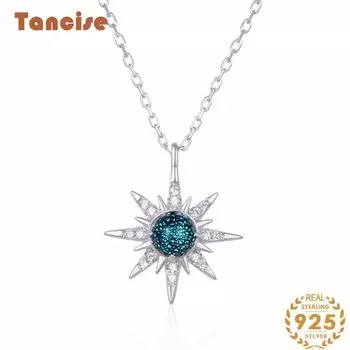 Танцизное женское ожерелье из стерлингового серебра 925 пробы с цирконом, подарок