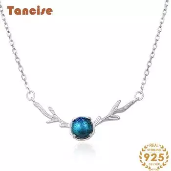 Танцизное женское ожерелье из стерлингового серебра 925 пробы с цирконом в подарок