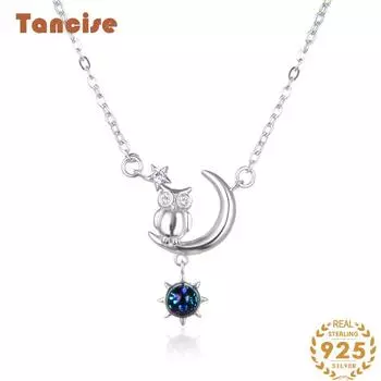 Танцизное женское ожерелье из стерлингового серебра 925 пробы с цирконом, подарок