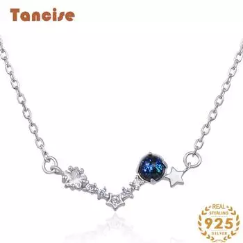 Танцизное женское ожерелье из стерлингового серебра 925 пробы с цирконом, подарок