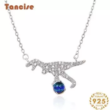 Танцизное женское ожерелье с цирконом из стерлингового серебра 925 пробы