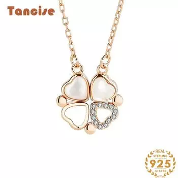 Танцизное женское ожерелье с подвеской в классическом стиле из стерлингового серебра 925 пробы с цирконом, модный подарок серебряный