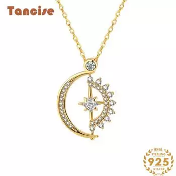 Танцизное женское ожерелье с подвеской в классическом стиле из стерлингового серебра 925 пробы с цирконом, модный подарок серебряный