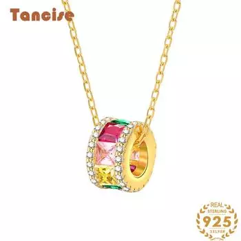 Танцизное женское ожерелье с подвеской в классическом стиле из стерлингового серебра 925 пробы с цирконом, модный подарок золотой