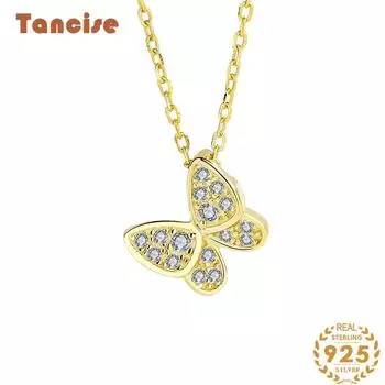 Танцизное женское ожерелье с подвеской в классическом стиле из стерлингового серебра 925 пробы с цирконом, модный подарок серебряный