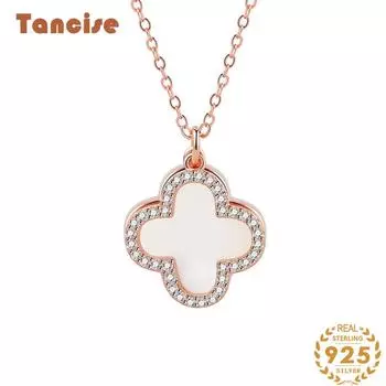 Танцизное женское ожерелье с подвеской в классическом стиле из стерлингового серебра 925 пробы с цирконом, модный подарок серебряный