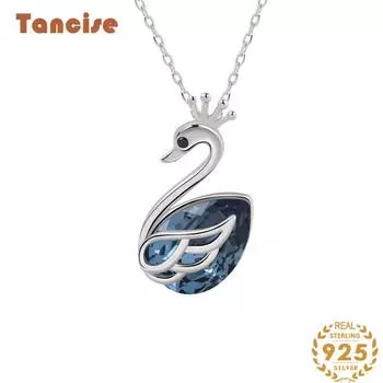 Танцизное женское ожерелье с подвеской в классическом стиле из стерлингового серебра 925 пробы с цирконом, модный подарок