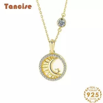 Танцизное женское ожерелье с подвеской в классическом стиле из стерлингового серебра 925 пробы с цирконом, модный подарок серебряный