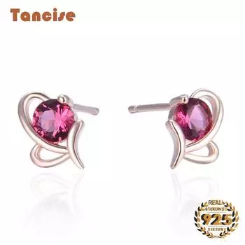 Танцизные классические серьги-гвоздики из серебра 925 пробы с драгоценным камнем для женщин, серьги в форме бабочки, ювелирные изделия, подарок для свадебной вечеринки