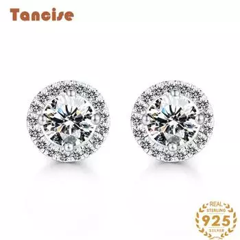 Танцизные классические серьги с цирконом Ювелирные серьги из стерлингового серебра S925 модны и элегантны. белый