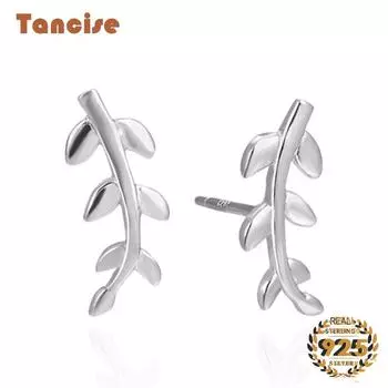 Танцизные модные серьги из стерлингового серебра 925 пробы, ювелирные изделия, серьги-гвоздики в форме листа для женщин, модные ювелирные изделия, подарки на свадьбу и вечеринку