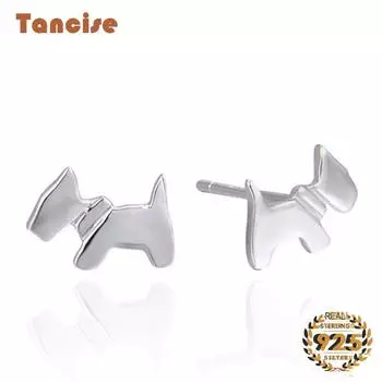 Танцизные модные серебряные серьги-гвоздики для женщин, милые серьги в форме собаки, изысканные украшения, подарок для свадебной вечеринки