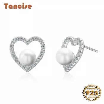 Танцизные ювелирные серьги с цирконами в форме сердца для женщин на свадьбу