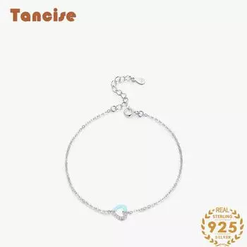 Танцизный циркониевый браслет, ювелирные изделия, геометрические бусины, браслеты-цепочки, модный тонкий свадебный подарок для подруги, женщин серебряный/синий