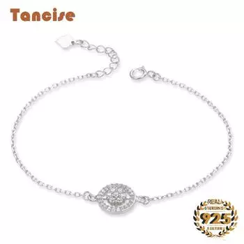 Танцизный модный браслет-цепочка из стерлингового серебра 925 пробы, ювелирные изделия, геометрические браслеты с цирконом для женщин, подарки на свадьбу, день рождения