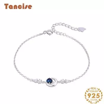 Танцизный женский браслет из стерлингового серебра 925 пробы с цирконом в подарок