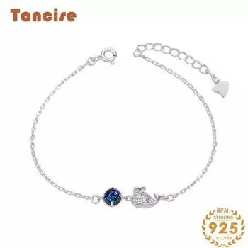 Танцизный женский модный браслет из стерлингового серебра 925 пробы с цирконом в подарок