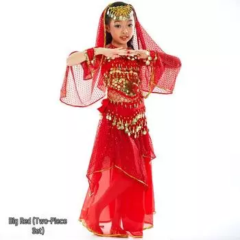 Танцовщица 1 июня Детский костюм для танца живота - Индийский сценический наряд S