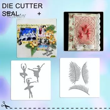 Танцующая девушка Пальма Листья Вырубной штамп DIY Скрапбукинг Тиснение Ремесло Форма JAM0549