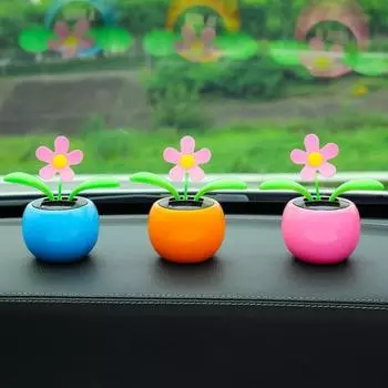 Танцующая качающаяся цветочная игрушка на солнечной энергии, реалистичный вид, не требуется батарея, украшение интерьера на приборной панели автомобиля A