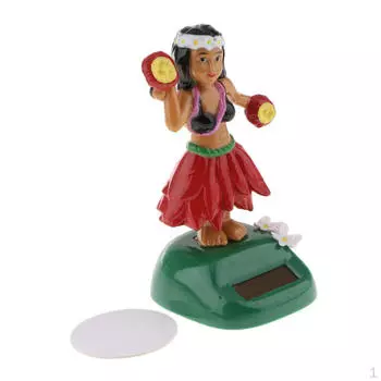 Танцующая качающаяся на солнечной энергии анимированная танцовщица с помпонами, игрушечный автомобиль, декор, красный