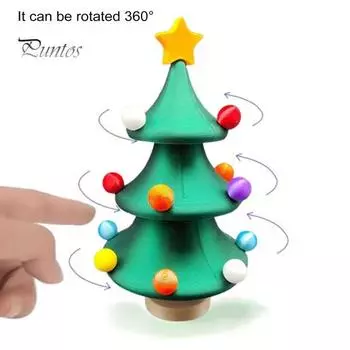 Танцующая мини-елка, 3D-печатная настольная елочная игрушка, вращающаяся игрушка-спиннер, настольная рождественская елка для домашнего офиса, декор A