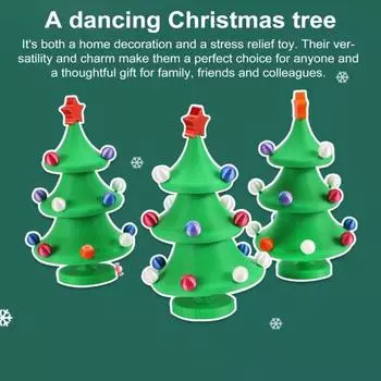 Танцующая мини-елка, напечатанная на 3D-принтере, настольное елочное украшение, вращающаяся игрушка-фиджет, настольный спиннер B